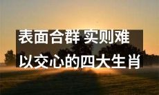 掩藏内心难以交心之事——揭秘表面合群却遇难般相处的四大生肖本质