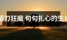 十二生肖之插刀狂魔：每一句话都深深戳中心灵