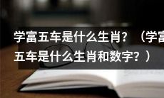 学富五车对应着哪一个生肖和数字？