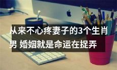 命运喜欢捉弄人：3种生肖男，婚姻中从未心疼妻子