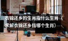 哪个生肖是指衣锦还乡的生肖，希望得到解答