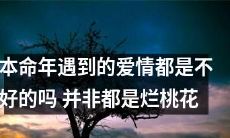 在本命年期间经历的恋爱不一定都是阴差阳错-揭露烂桃花的真相