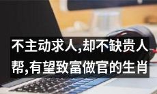 与其主动求人，毫不缺乏贵人帮助，预示着财富与官职光明前途的十二生肖