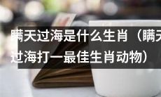 想知道瞒天过海打一最佳生肖动物是哪个吗？