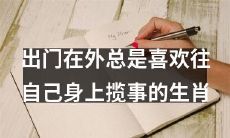 处于外地时，总是喜欢把事情往自己身上揽的十二生肖