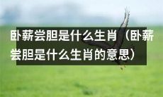 哪个生肖动物代表卧薪尝胆？（卧薪尝胆的象征生肖是什么？）
