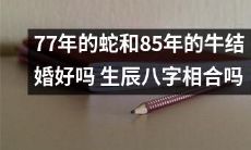 考虑到长标题不一定能提供更好的搜索结果和阅读体验，我将优化问题并重新编写了一个标题：结合生辰八字，77年的蛇和85年的牛是否适合结婚？