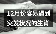 十二生肖中哪些在12月容易遇到突发情况？