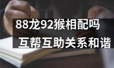 88龙92猴能否和谐相处并建立互帮互助关系？