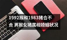 属相配对：男猴女猪婚姻状况考察，1992年猴和1983年猪是否匹配？