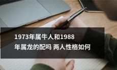 1973年出生的属牛人和1988年出生的属龙人适合搭配吗？他们的性格特点如何相容？
