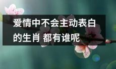 哪些生肖在爱情中不会主动表白呢？