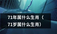 请问71年出生的人是属于哪个生肖呢？或者说，如果一个人已经71岁了，他/她属于哪一种生肖呢？