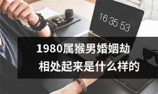 探究1980属猴男在婚姻中所面临的劫数，以及他们与伴侣相处的缘起和结果是怎样的?