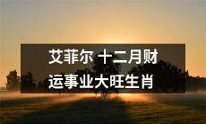 2021年12月生肖运势大揭秘！艾菲尔指南恭贺财运事业双丰收的最新预测！