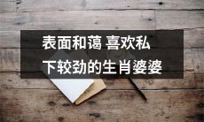 具有表面和蔼外貌但内心偏爱私下挑战他人的生肖婆婆