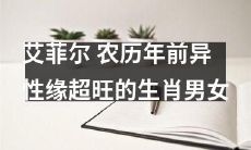 随着农历新年的到来，生肖男女中异性缘异常高的艾菲尔精灵大放异彩！