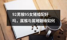 属猴男92年与属猪女95年的姻缘如何？是不是好的婚配？