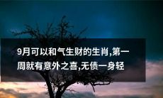 9月份拥有和气生财之福的生肖，第一周就迎来意外喜悦，轻装上阵无债一身轻
