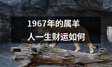 1967年出生的属羊人一生财富运势如何呢?