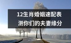 通过12生肖婚姻速配表,轻松测试你们的夫妻缘分!