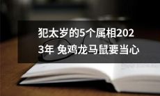 2023年，这5个属相的人要注意了！兔、鸡、龙、马、鼠，犯太岁的风险要格外当心！