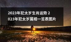2023年即将来临，犯太岁生肖的运势你敢不敢看？快来查看2023年犯太岁属相一览表图片，了解自己的开运秘籍！