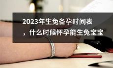 在2023年备孕生兔宝宝的时间表，究竟什么时候是最佳受孕时间？