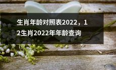2022生肖年龄查询表,详尽记录12生肖年龄对照,助您快速查询2022年生肖年龄!