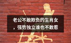 遇见这类生肖女，老公绝对不敢莽撞欺负，因为她们强势独立、谁也不敢惹！