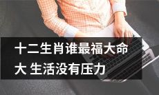 哪个十二生肖最幸运?大命大,生活无忧压力少