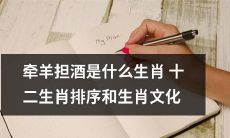 探究牵羊担酒生肖文化，从十二生肖排序到生肖传统文化全面解析