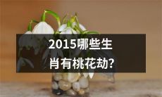 哪些生肖在2015年将会遭遇桃花劫？