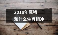 2018年中国属猪的人会和哪些生肖相冲？
