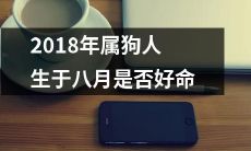 2018年出生于属狗人群的八月生日在命运上有何优劣之分?