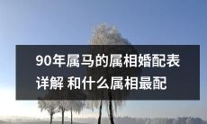 90年属马的属相婚配表：分析十二生肖之间的相容性、解密哪些属相最为匹配
