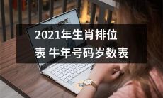 2021年中国生肖牛年号码与岁数排位表