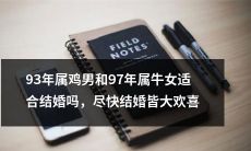 93年属鸡男和97年属牛女是否婚配称心如意，如赶快步入婚姻殿堂，则万事皆可圆满？