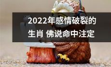 2022年，生肖佛说命中注定破裂感情的命运？！