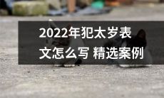 探究在2022年如何撰写精选案例的犯太岁表文
