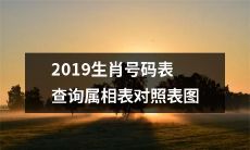 2019年生肖号码表查询,全面对照属相表,详细图文解析!