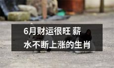 哪些？6月生肖财源广进，薪资持续水涨船高