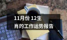 来看看11月份12生肖的工作运势如何，探究职场状况的全方位报告！