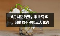 三大生肖6月财运亨通，事业鸿运照耀，偏财迭创佳绩！
