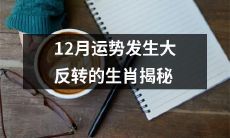 揭秘12月运势出现巨大逆转的十二生肖的神秘运势转变