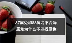 为什么88属龙和87属兔的配对不合适，以及属龙为何不能与属兔匹配？