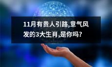 11月贵人引路，注定风光无限的3大生肖，你是否跻身其中？