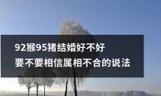 探讨92年猴和95年猪结婚是否靠谱：应该相信属相不合说法吗？