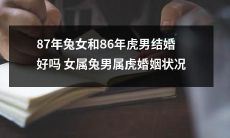一位出生于1987年的属兔女与一位出生于1986年的属虎男的婚姻状况：是否适合结婚？
