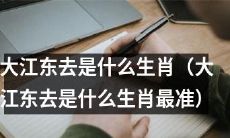 大江东去的生肖查询（哪个生肖最符合大江东去的特征）